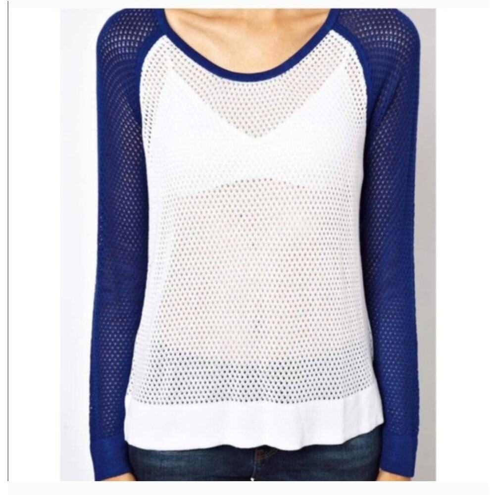 Rag & Bone Colorblock Perforated Sweater Top - image 1
